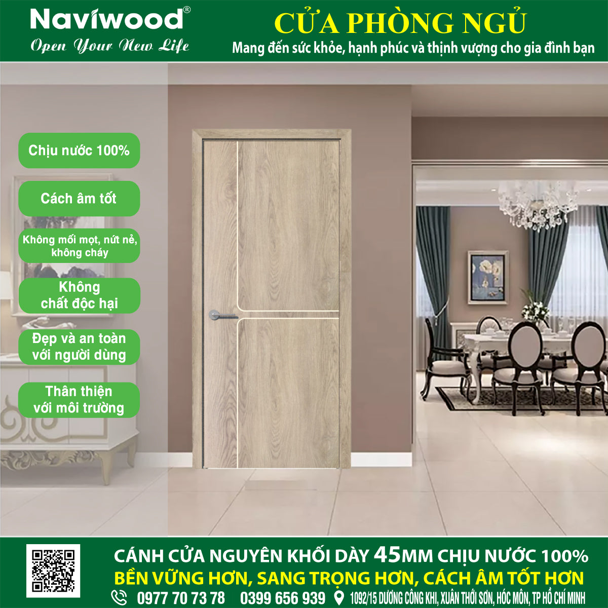 Cửa hòng ngủ gỗ nhựa đẹp