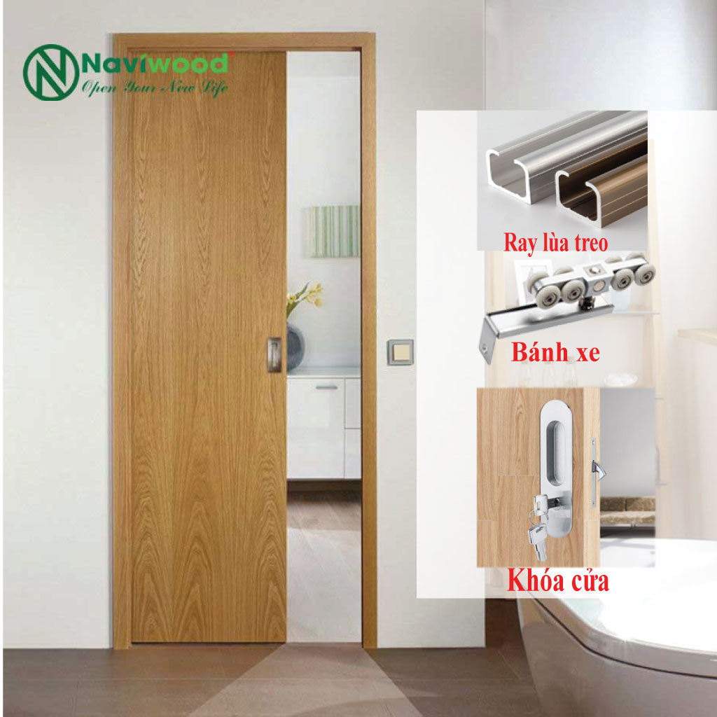 Cửa đi lùa gỗ nhựa Naviwood