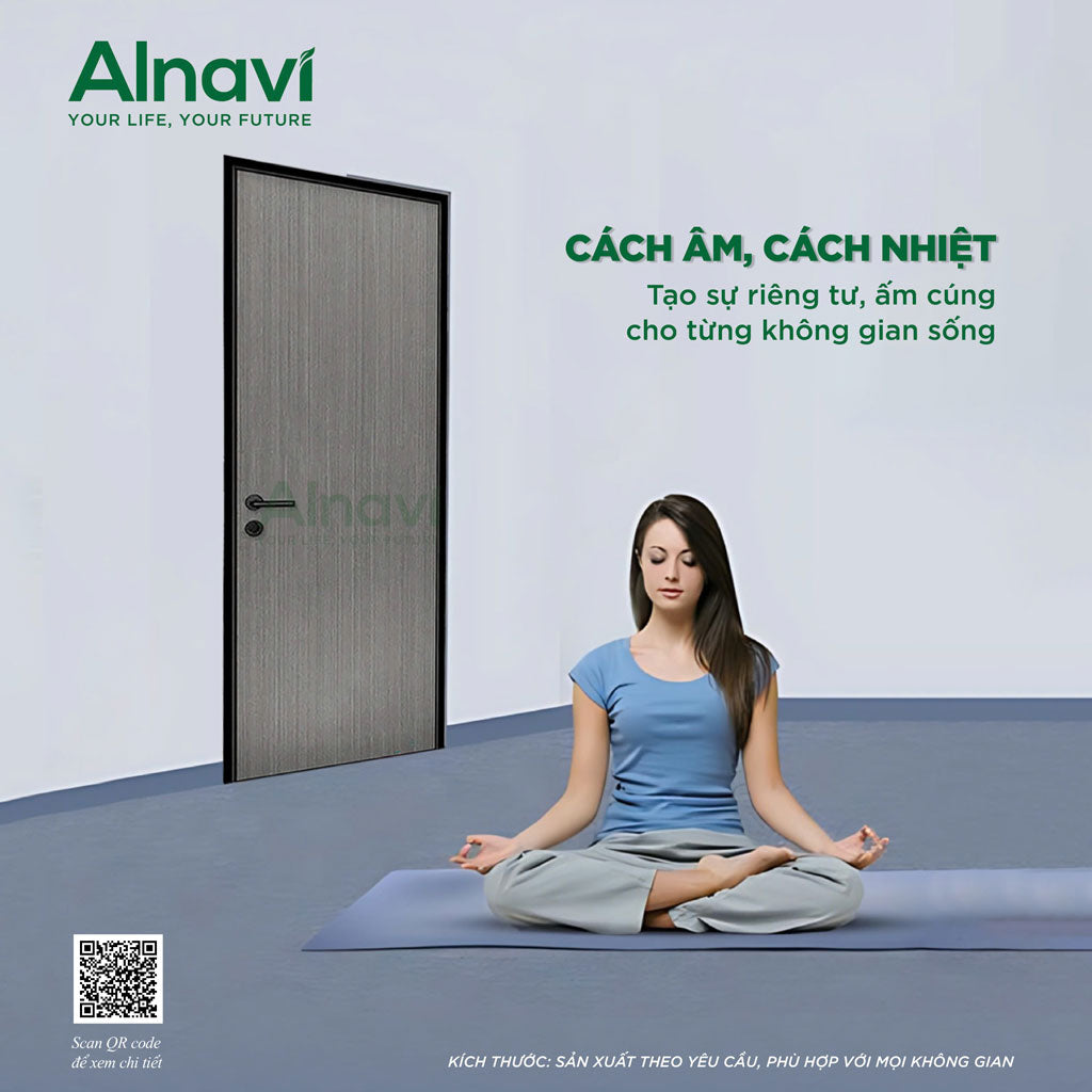 Cửa nhôm tổ ong cách âm Alnavi